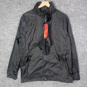 NWT 33,000 FT Outdoor Hiking Full Zip Packable Waterproof‎ Jacket Black Sz M